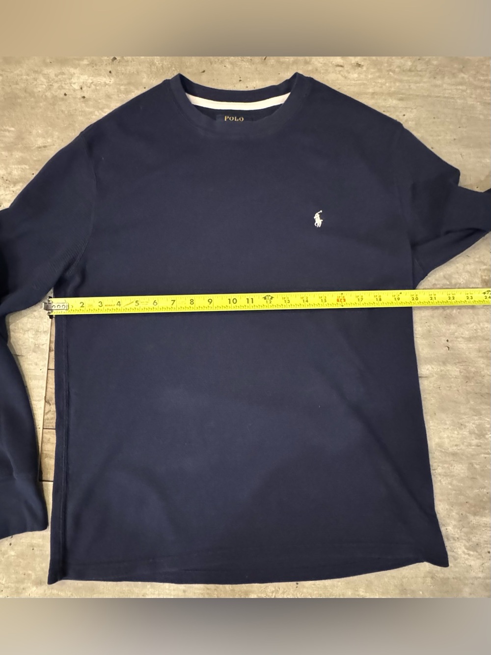 Polo Ralph Lauren Men’s XL Navy Thermal Waffle Knit Long Sleeve Shirt Pony Logo - Picture 11 of 16